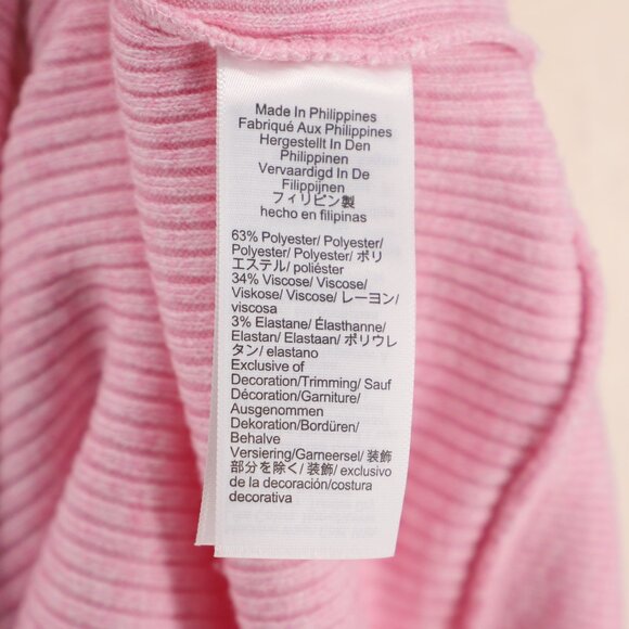 J.CREW Brushed Rib Puff-Sleeve Mockneck Tee Cozy Sweater Pink Size XL - Picture 6 of 7